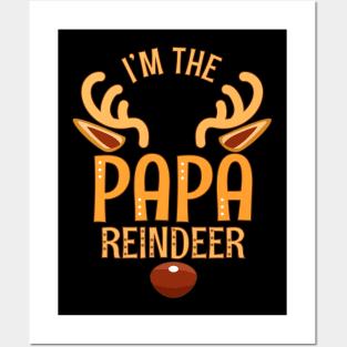 PAPA Reindeer Matching Family Christmas Posters and Art